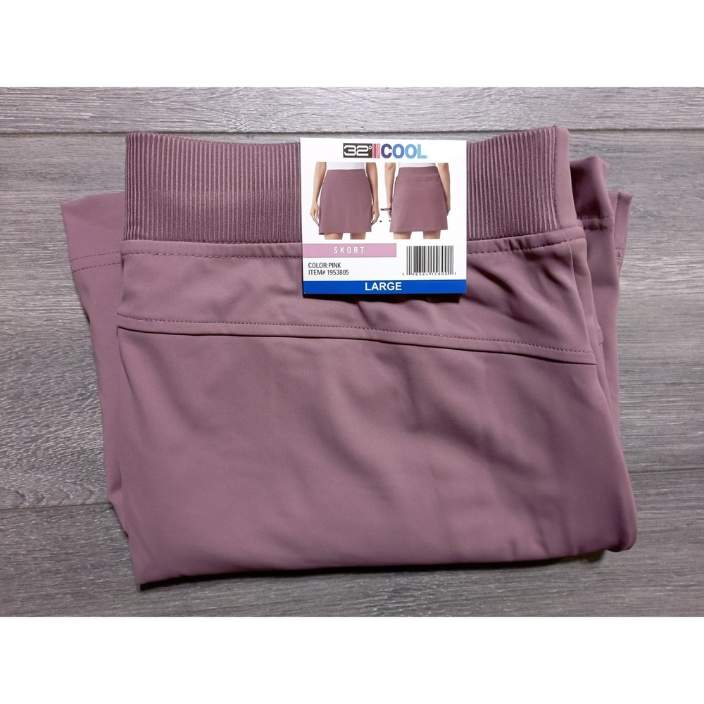 32 Degrees Cool Skort Womens Large Pink Purple Athletic Zipper Pockets 1953805
